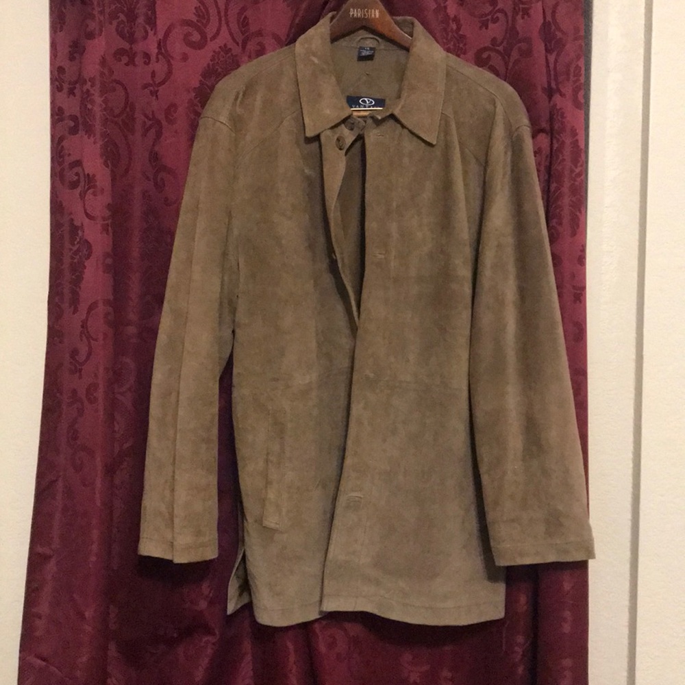 Suede, tan, lined  jacket/shirt